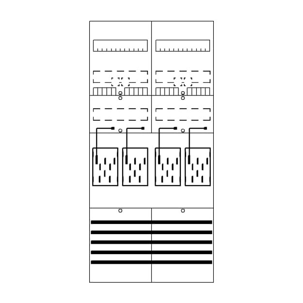 Striebel 2CPX054135R9999 BF27L4 Zählerfeld 7RE 4Z vorverdrahtet mit BKE-I Netzsystem TN-S 5-polig