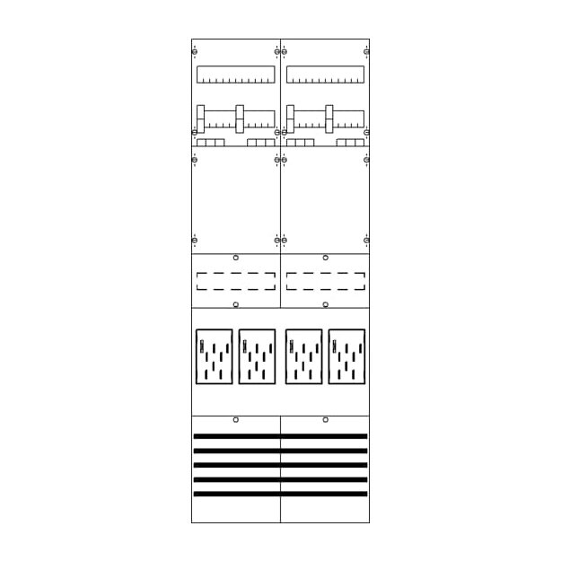Striebel 2CPX054174R9999 BF29A4XAY Zählerfeld 9RE 4Z vorverdrahtet mit BKE-I Netzsystem TN-S 5-polig