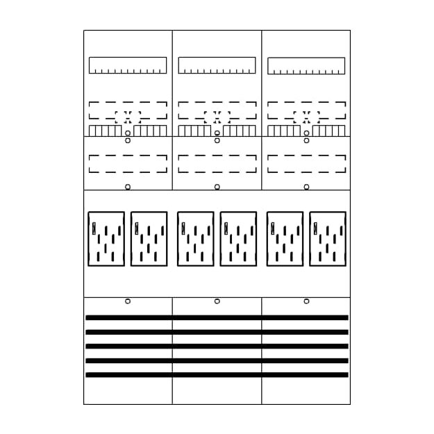 Striebel 2CPX054124R9999 BF37C6 Zählerfeld 7RE 6Z vorverdrahtet mit BKE-I Netzsystem TN-S 5-polig