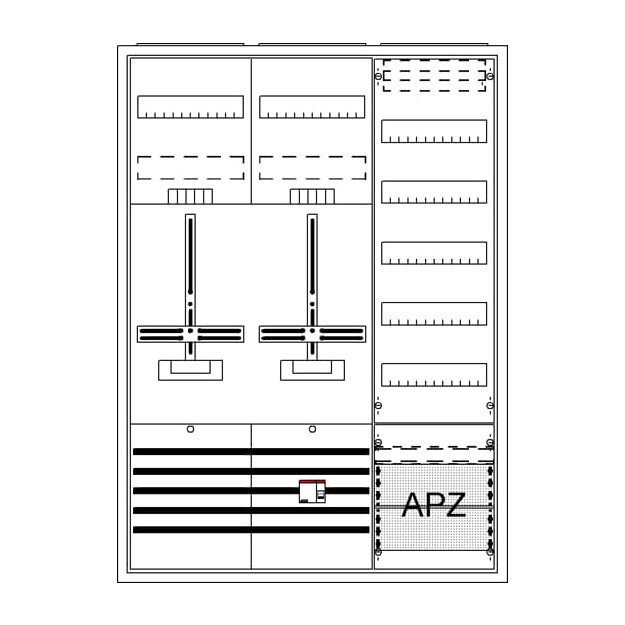 Striebel 2CPX054260R9999 DA37BGL Komplettschrank, AP Dreipunkt, A37 2Z1V5A2OVR