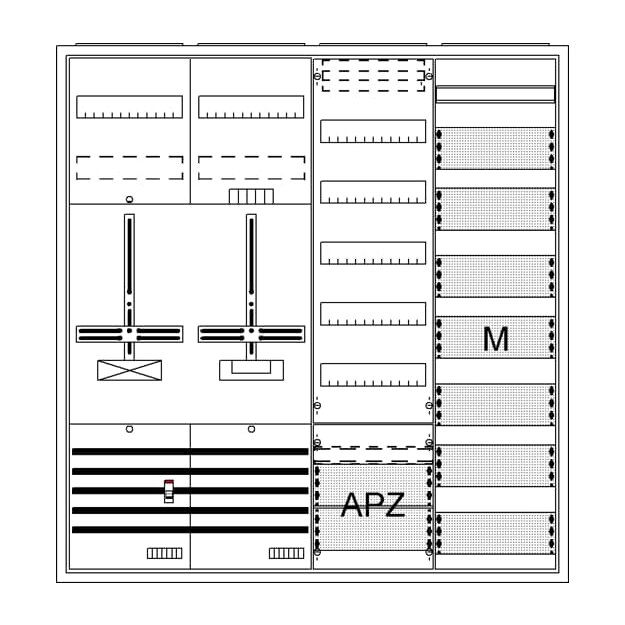 Striebel 2CPX054272R9999 DA47GE Komplettschrank, AP Dreipunkt, A47 1Z1S1V7M1A2