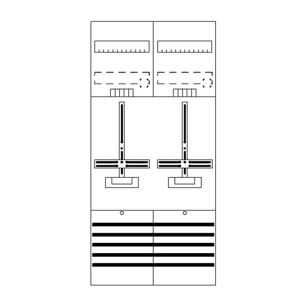 Striebel 2CPX054082R9999 DF27B2 Zählerfeld 7RE 2Z vorverdrahtet mit Zählerkreuz Netzsystem TN-S 5-polig