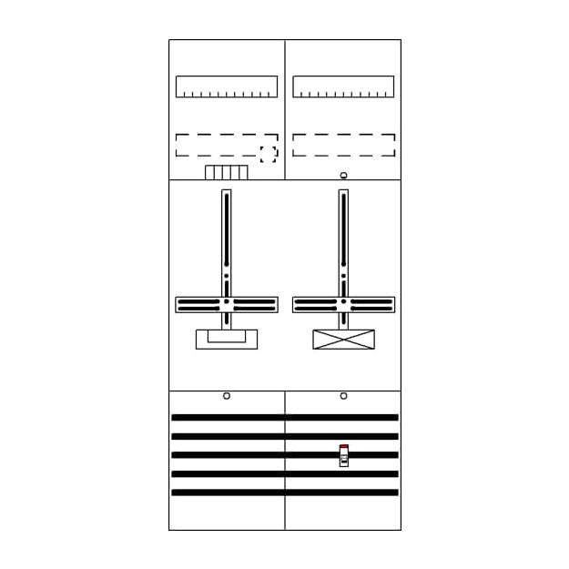 Striebel 2CPX054149R9999 DF27C1A Zählerfeld 7RE 1Z1S vorverdrahtet mit Zählerkreuz