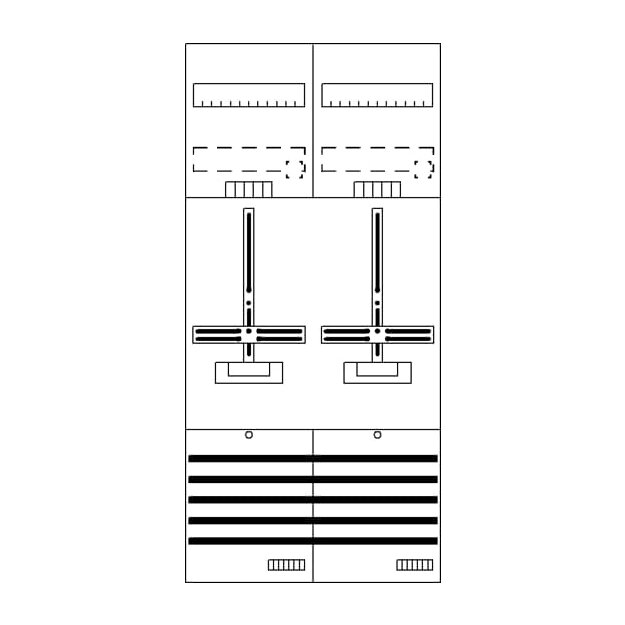 Striebel 2CPX054110R9999 DF27G2 Zählerfeld 7RE 2Z vorverdrahtet mit Zählerkreuz Netzsystem TN-S 5-polig