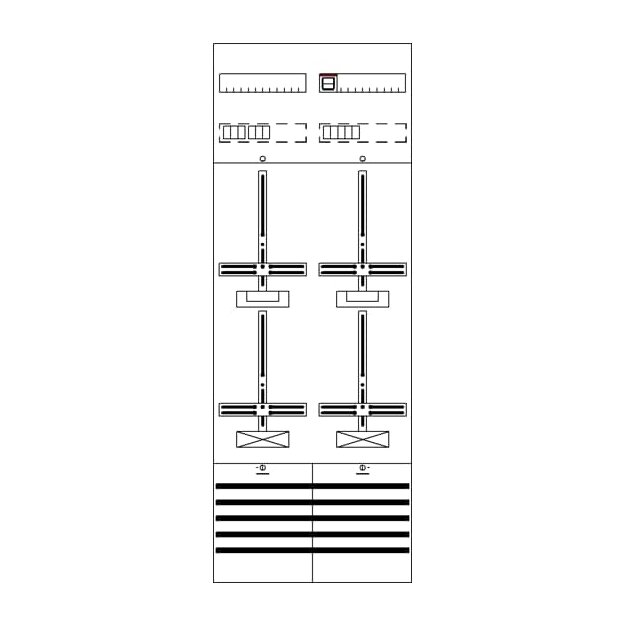 Striebel 2CPX054190R9999 DF29A2XXBM Zählerfeld 9RE 2ZM vorverd. mit Zählerkreuz 16qmm