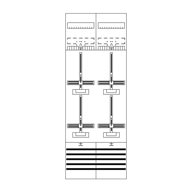 Striebel 2CPX054191R9999 DF29A4XS Zählerfeld 9RE 4Z 2Cu vorverdrahtet mit Zählerkreuz
