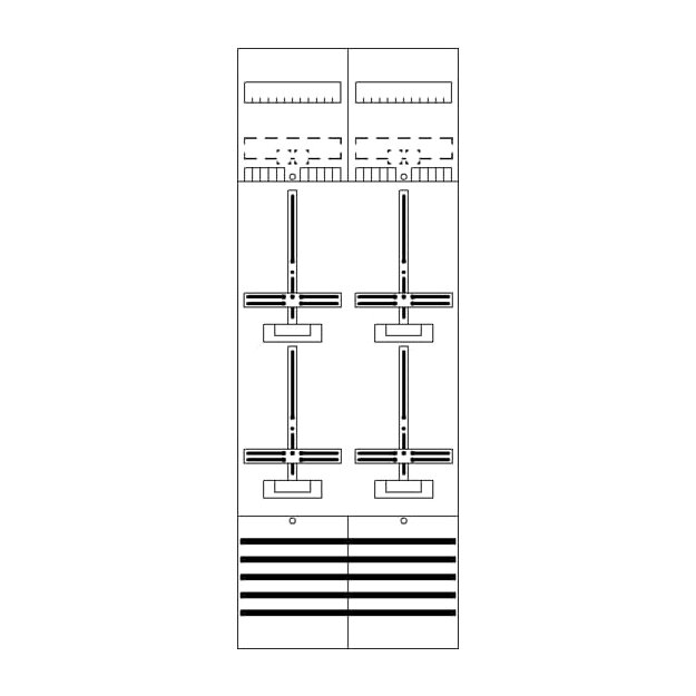 Striebel 2CPX054089R9999 DF29B4 Zählerfeld 9RE 4Z vorverdrahtet mit Zählerkreuz Netzsystem TN-S 5-polig