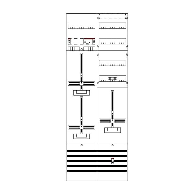 Striebel 2CPX054425R9999 DF29S02 Zählerfeld 9RE 2Z1S+V2 vorverdrahtet mit Zählerkreuz