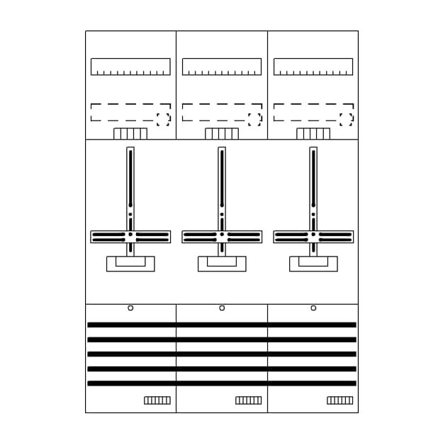 Striebel 2CPX054111R9999 DF37G3 Zählerfeld 7RE 3Z vorverdrahtet mit Zählerkreuz Netzsystem TN-S 5-polig