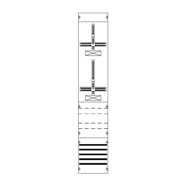 Striebel 2CPX054193R9999 FD19XM1 Zählerfeld ohne Verdrahtung mit Dreipunkt-Befestigung, 9RE