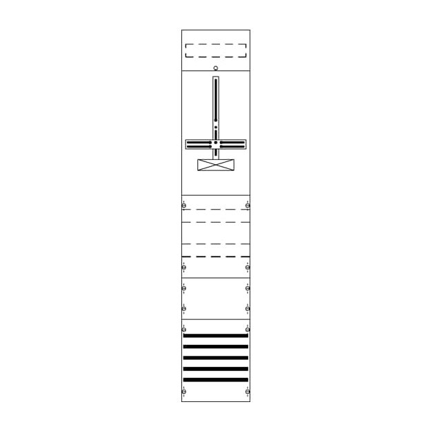 Striebel 2CPX054194R9999 FD19XM2 Zählerfeld ohne Verdrahtung mit Dreipunkt-Befestigung, 9RE