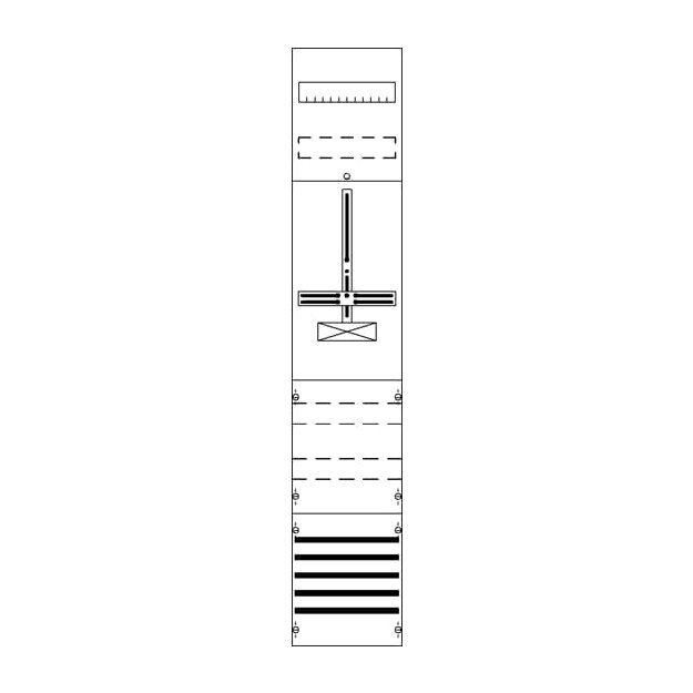 Striebel 2CPX054195R9999 FD19XM3 Zählerfeld ohne Verdrahtung mit Dreipunkt-Befestigung, 9RE