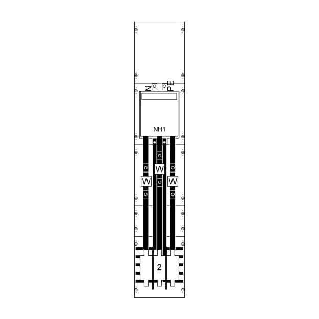 Striebel 2CPX031989R9999 KA4050 Wandlerfeld H5/B1 vorverdrahtet Netzsystem TN-S 5-polig, 250 A