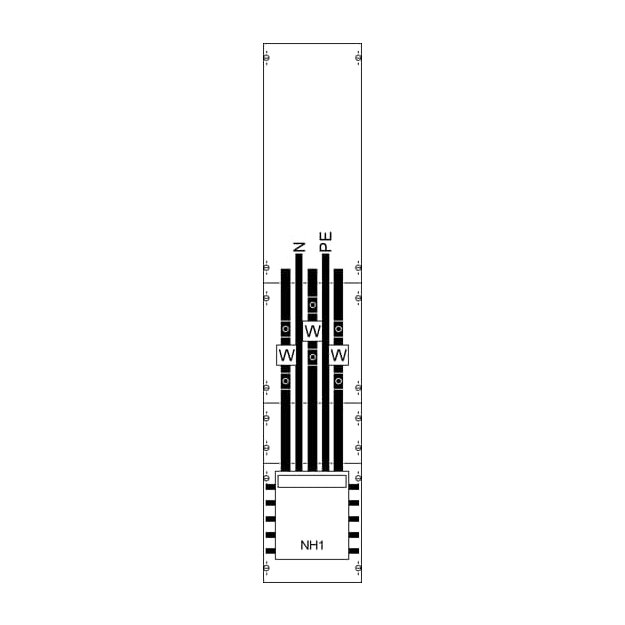 Striebel 2CPX034207R9999 KA4057 Wandlerfeld BH5 vorverdrahtet Netzsystem TN-S 5-polig, 250 A