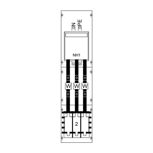 Striebel 2CPX034209R9999 KA4060 Wandlerfeld BH3 vorverdrahtet Netzsystem TN-S 5-polig, 250 A