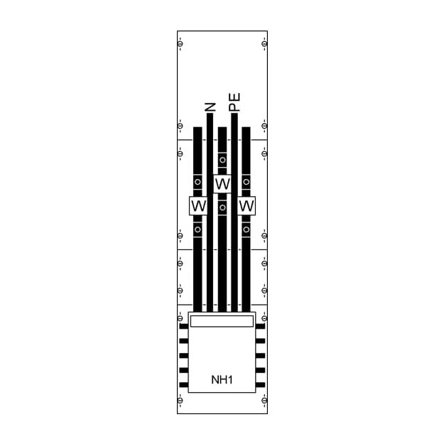 Striebel 2CPX034210R9999 KA4061 Wandlerfeld BH3 vorverdrahtet Netzsystem TN-S 5-polig, 250 A