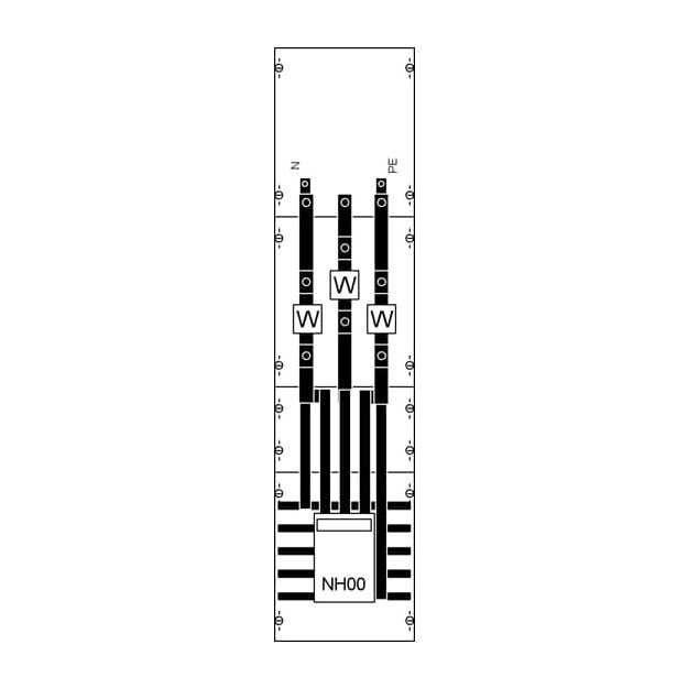 Striebel 2CPX034211R9999 KA4062 Wandlerfeld BH3 vorverdrahtet Netzsystem TN-S 5-polig, 160 A