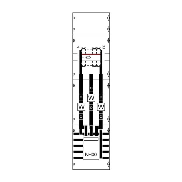 Striebel 2CPX034212R9999 KA4064 Wandlerfeld BH3 vorverdrahtet Netzsystem TN-S 5-polig, 160 A