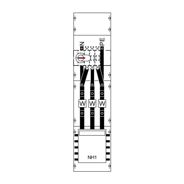 Striebel 2CPX034213R9999 KA4065 Wandlerfeld BH3 vorverdrahtet Netzsystem TN-S 5-polig, 250 A