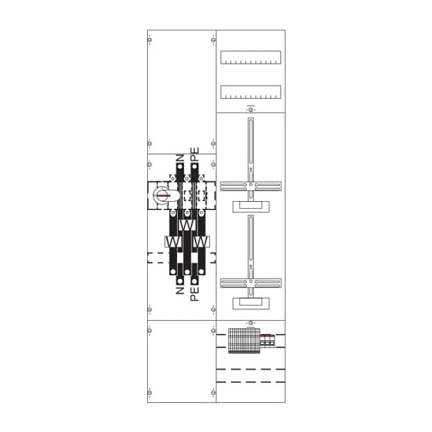 Striebel 2CPX033803R9999 KA4207 Mess- und Wandlerfeld BH5 vorverdrahtet mit Zählerkreuz