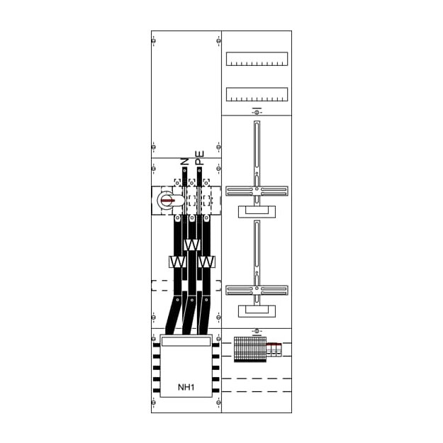 Striebel 2CPX033805R9999 KA4209 Mess- und Wandlerfeld BH5 vorverdrahtet mit Zählerkreuz