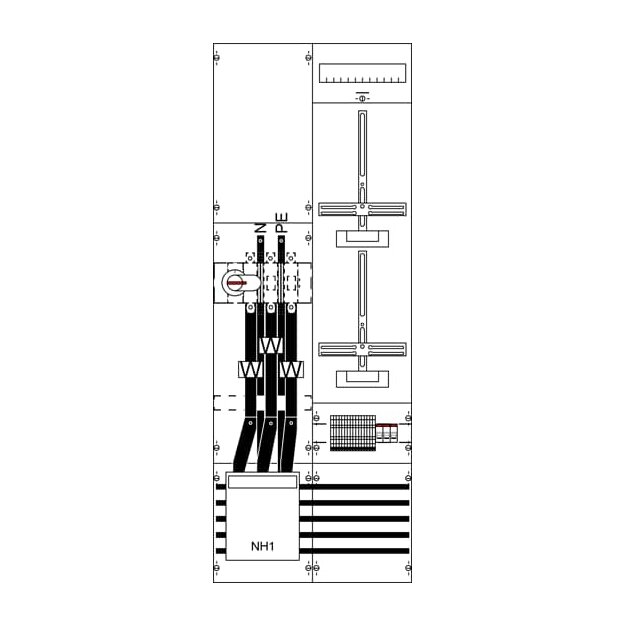 Striebel 2CPX033806R9999 KA4210 Mess- und Wandlerfeld BH5 vorverdrahtet mit Zählerkreuz