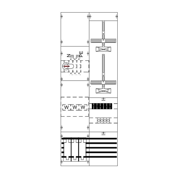 Striebel 2CPX033018R9999 KA4220 Mess- und Wandlerfeld H5/B2 vorverdrahtet mit Zählerkreuz