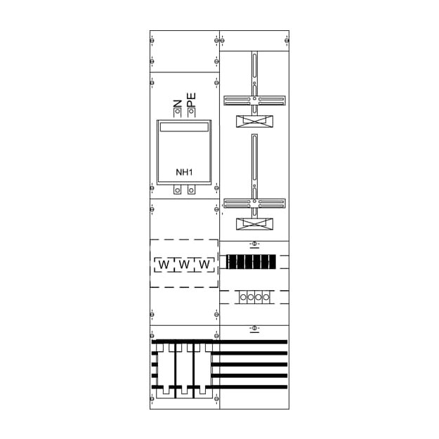 Striebel 2CPX033019R9999 KA4221 Mess- und Wandlerfeld H5/B2 vorverdrahtet mit Zählerkreuz