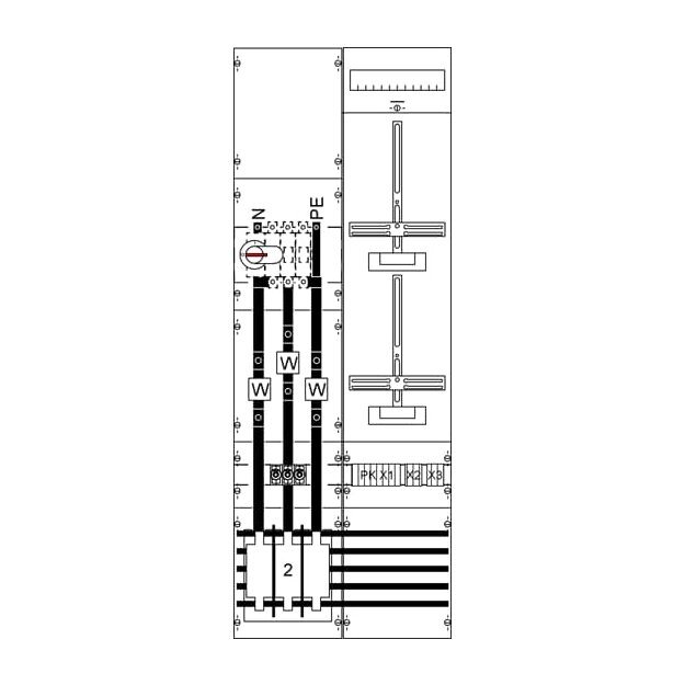Striebel 2CPX035130R9999 KA4229 Mess- und Wandlerfeld H5/B2 vorverdrahtet mit Zählerkreuz
