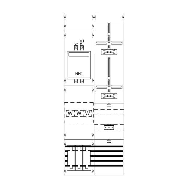Striebel 2CPX033045R9999 KA4237 Mess- und Wandlerfeld H5/B2 vorverdrahtet mit Zählerkreuz