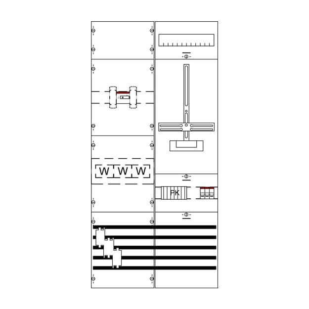 Striebel 2CPX035003R9999 KA4261 Mess- und Wandlerfeld BH3-2FB vorverdrahtet mit Zählerkreuz