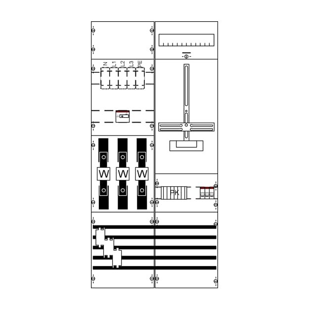 Striebel 2CPX035038R9999 KA4265 Mess- und Wandlerfeld BH3 vorverdrahtet mit Zählerkreuz 125 A