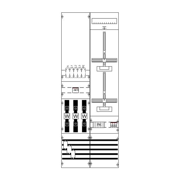 Striebel 2CPX035073R9999 KA4265H5 Mess- und Wandlerfeld BH5-2FB vorverdrahtet mit Zählerkreuz 125 A