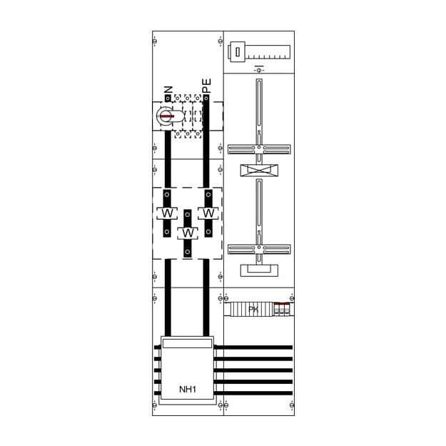 Striebel 2CPX033067R9999 KA4267 Mess- und Wandlerfeld BH5 2FB vorverdrahtet mit Zählerkreuz