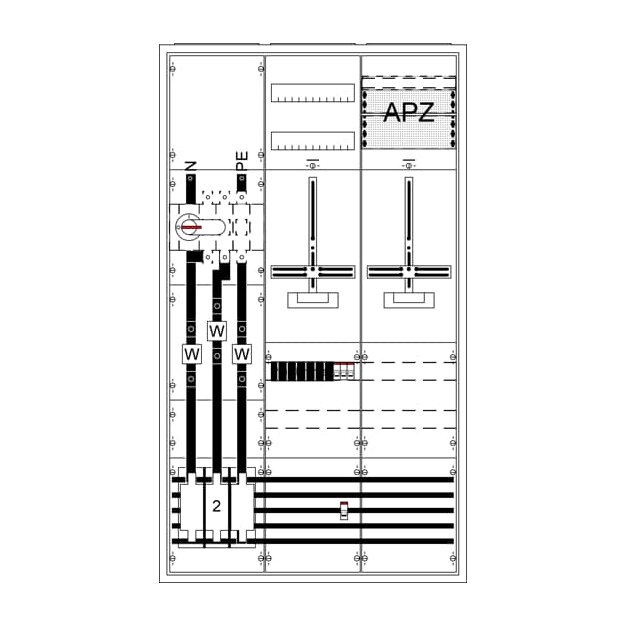 Striebel 2CPX056035R9999 WA39KN1 RE9 / FB2 Komplettschrank, mit Zählerkreuz mit APZ