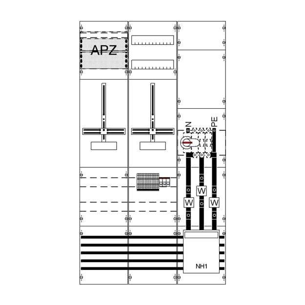 Striebel 2CPX056027R9999 WF39KW15 M+W 9RE/3FB Komplettfeld, mit Zählerkreuz mit APZ