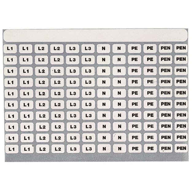 Striebel 2CPX038458R9999 ZA71 Beschr.-System für Sammelschienen L1, L2, L3, N, PE, 120 Aufkleber