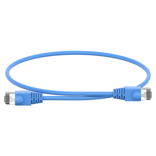 Striebel 2CPX054390R9999 ZLPBL50 Patchleitung RJ45 mit Stecker, blau, Länge: 500mm 6kV
