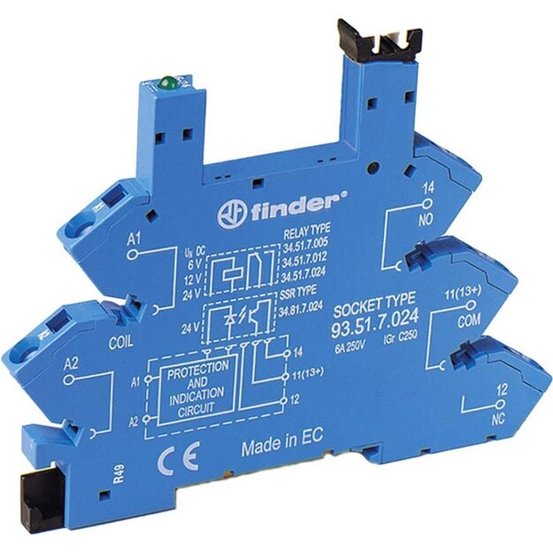 Finder Fassung m.Zugfederklemme 93.51.7.024 (1er)