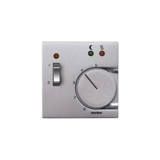 Merten 535860 Zentralplatte für Fußbodentemperaturregler-Einsatz mit Schalter Aluminium System M