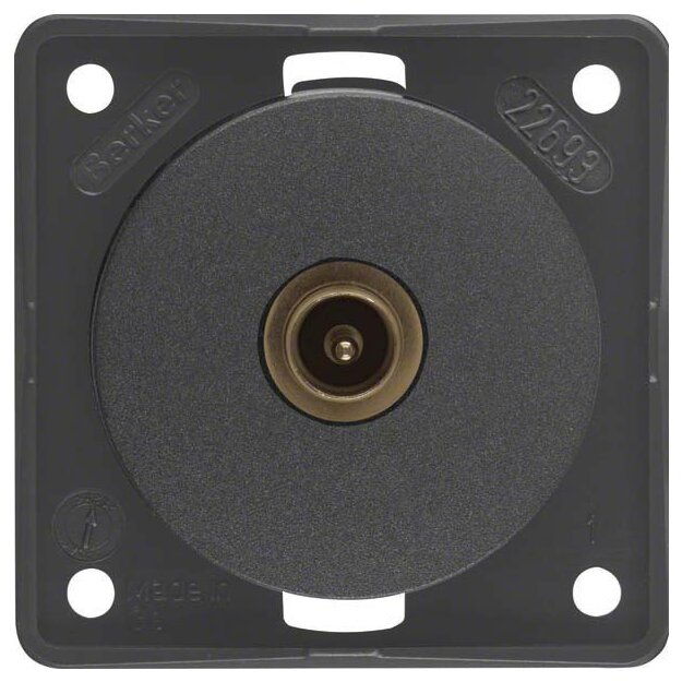 Berker 945112515 Antennen-Verbinderdose TV Integro Modul-Einsätze Anthrazit matt