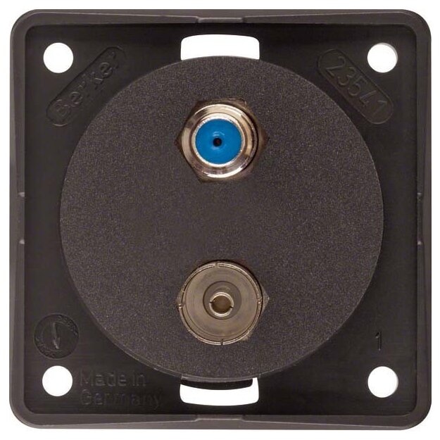 Berker 945602501 Antennen-Verbinderdose Radio/SAT Integro Modul-Einsätze Braun matt