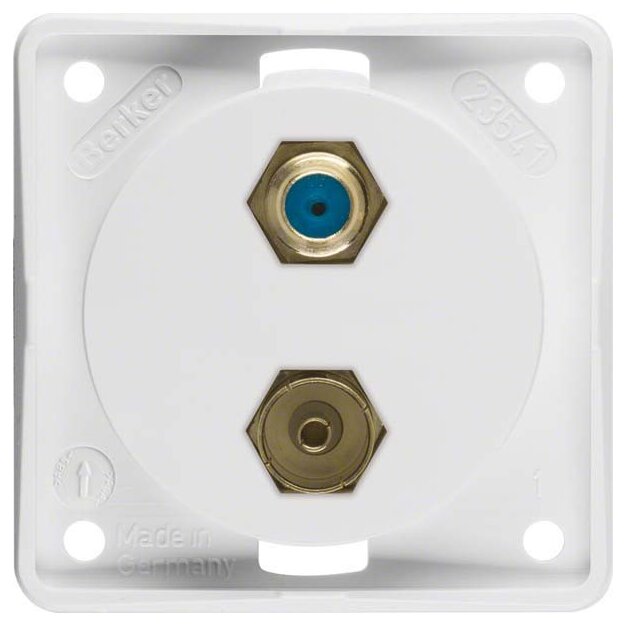 Berker 945602502 Antennen-Verbinderdose Radio/SAT Integro Modul-Einsätze Polarweiß matt
