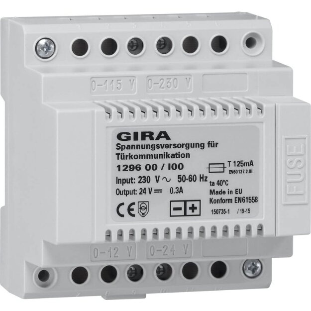 Gira 129600 Spannungsversorgung DC 24 V 300 mA REG Türko