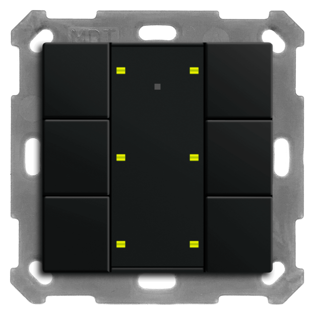 MDT BE-TA55P606.02 KNX Taster Plus 55 6-fach Schwarz matt