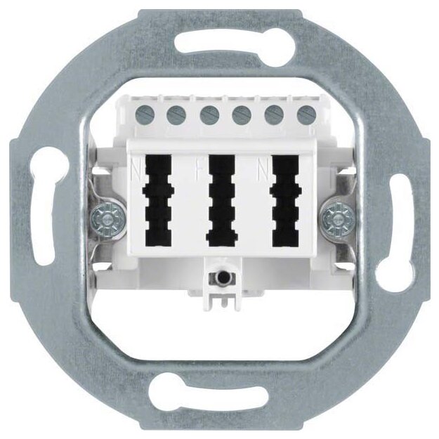 Berker 450009 TAE-Steckdose 3 x 6NFN Modul-Einsätze Polarweiß matt
