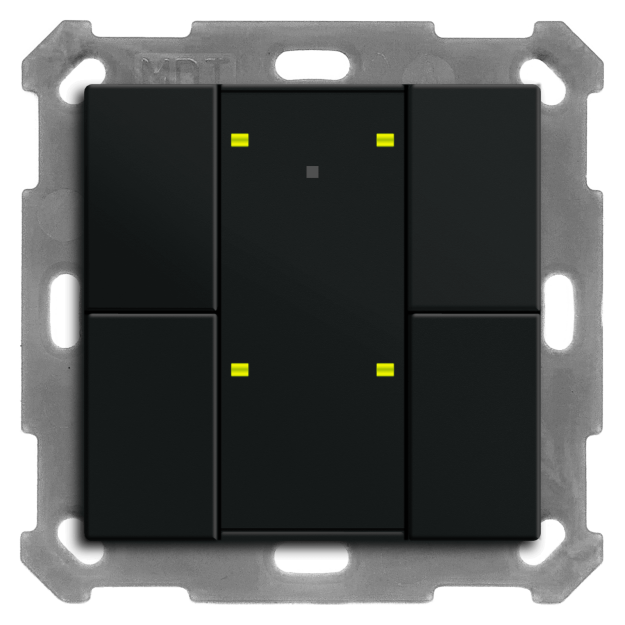 MDT RF-TA55A406.01 KNX RF+ Funk Taster Plus 4-fach mit Aktor 55 mm Schwarz matt