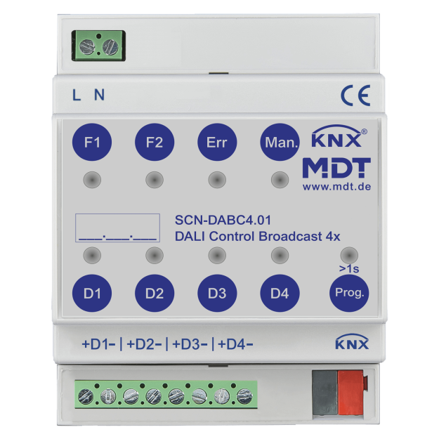 MDT SCN-DABC4.01 DALI Control Broadcast Gateway 4 Kanal 4 TE REG
