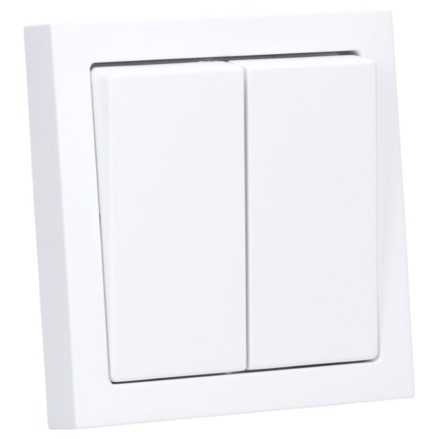 Busch-Jaeger future® linear Komplett-Set: 2000/5 US Serienschalter Einsatz + 1785-884 Serienwippe + 1721-884K Abdeckrahmen 1-fach, Future Linear weiß matt