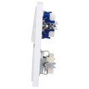 Busch-Jaeger future® linear Komplett-Set: 2000/5 US Wippschalter-Einsatz Serienschaltung + 1785-884 Serienwippe + 20 EUC-884 SCHUKO® Steckdosen-Einsatz + 1722-884K Abdeckrahmen 2-fach, Future Linear weiß matt